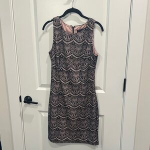 Guess Black and Pink Lace Mini Dress